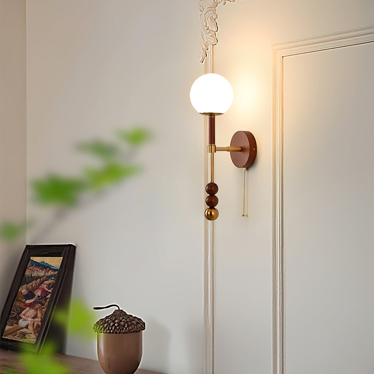 Hilda aplique de pared Roma elegancia de madera