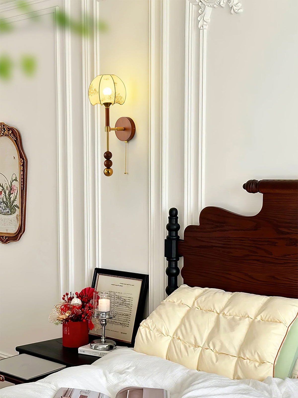 Hilda aplique de pared Roma elegancia de madera