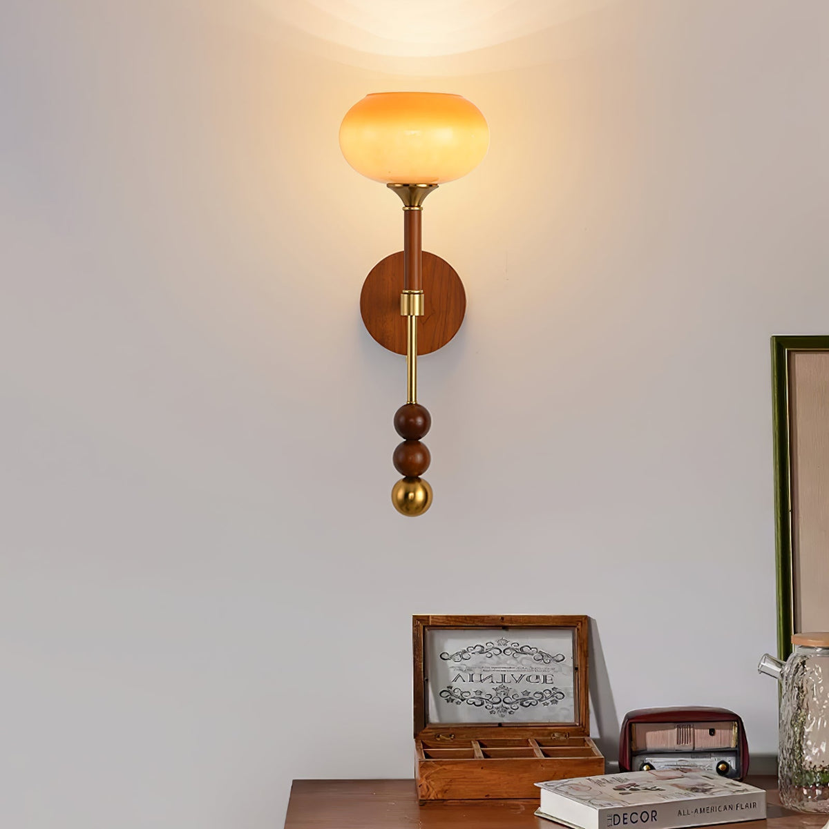 Hilda aplique de pared Roma elegancia de madera