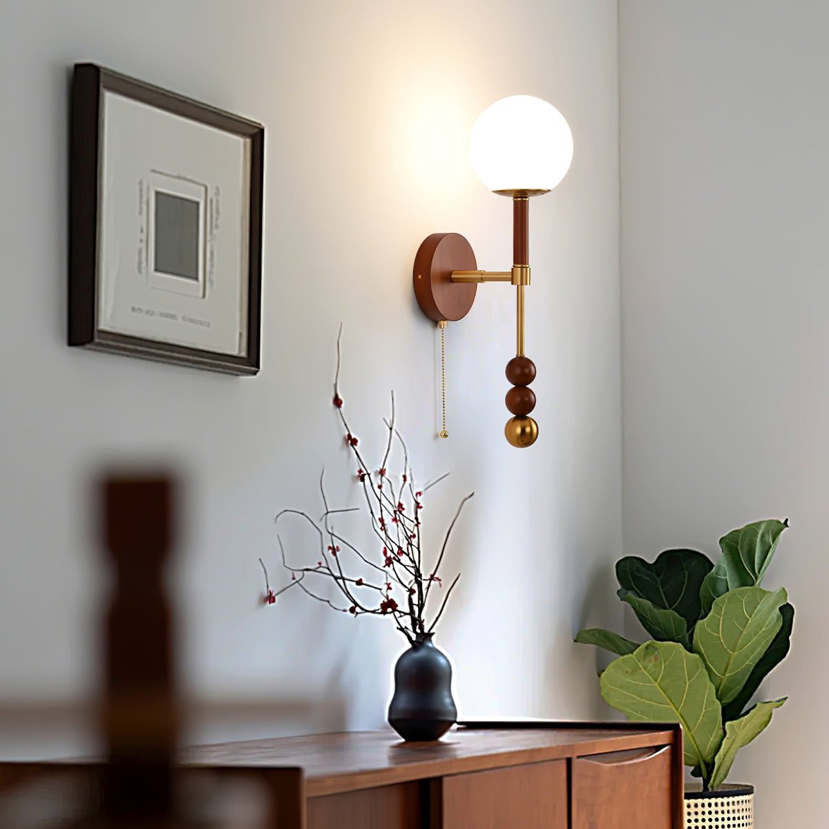 Hilda aplique de pared Roma elegancia de madera