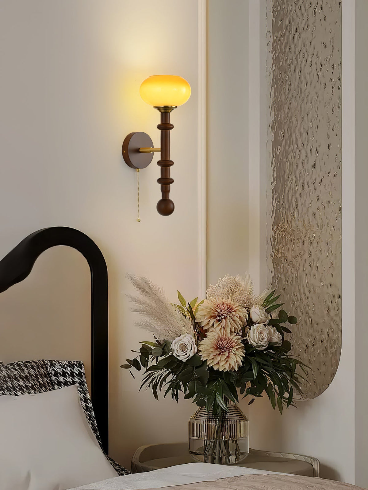 Hilda aplique de pared Roma elegancia de madera