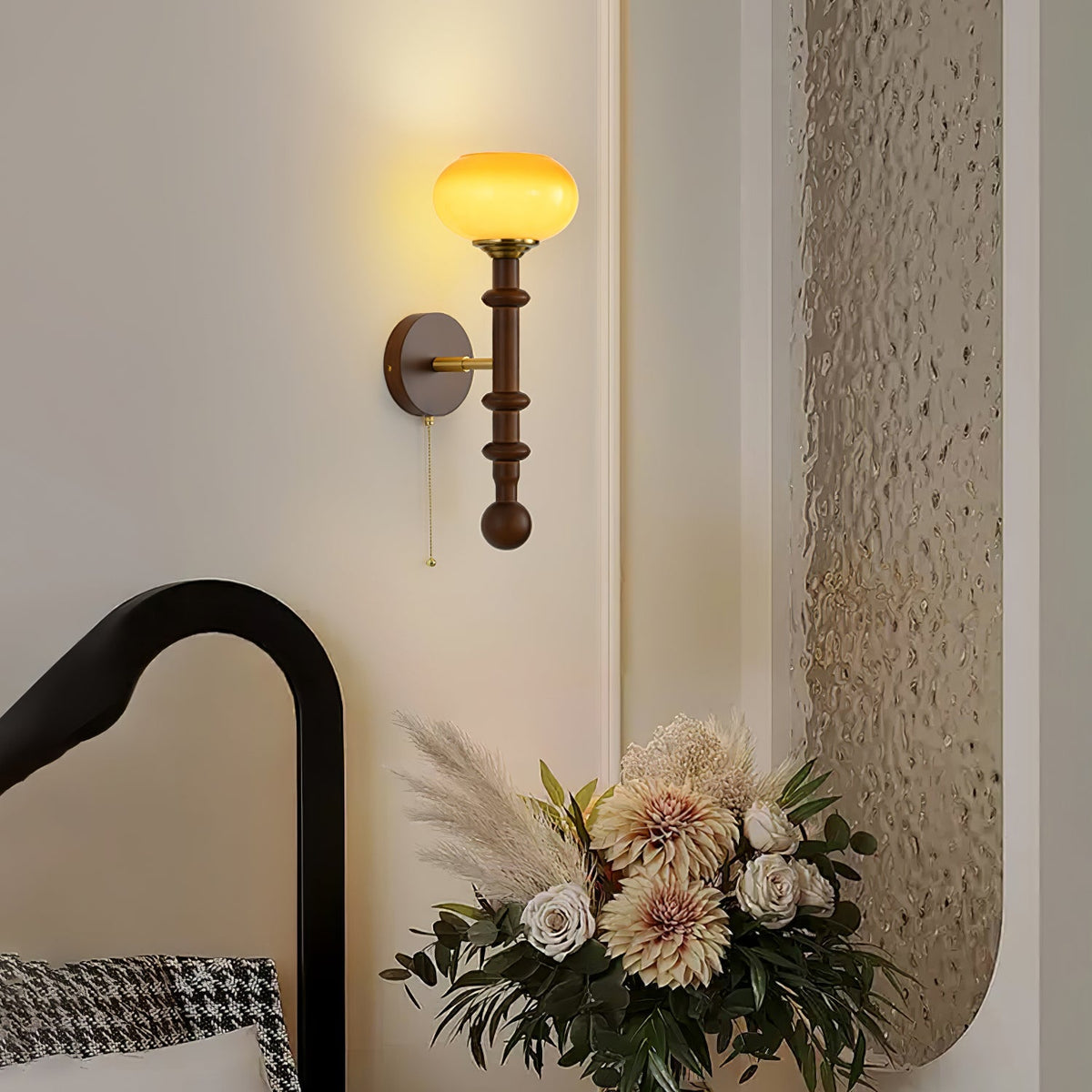 Hilda aplique de pared Roma elegancia de madera