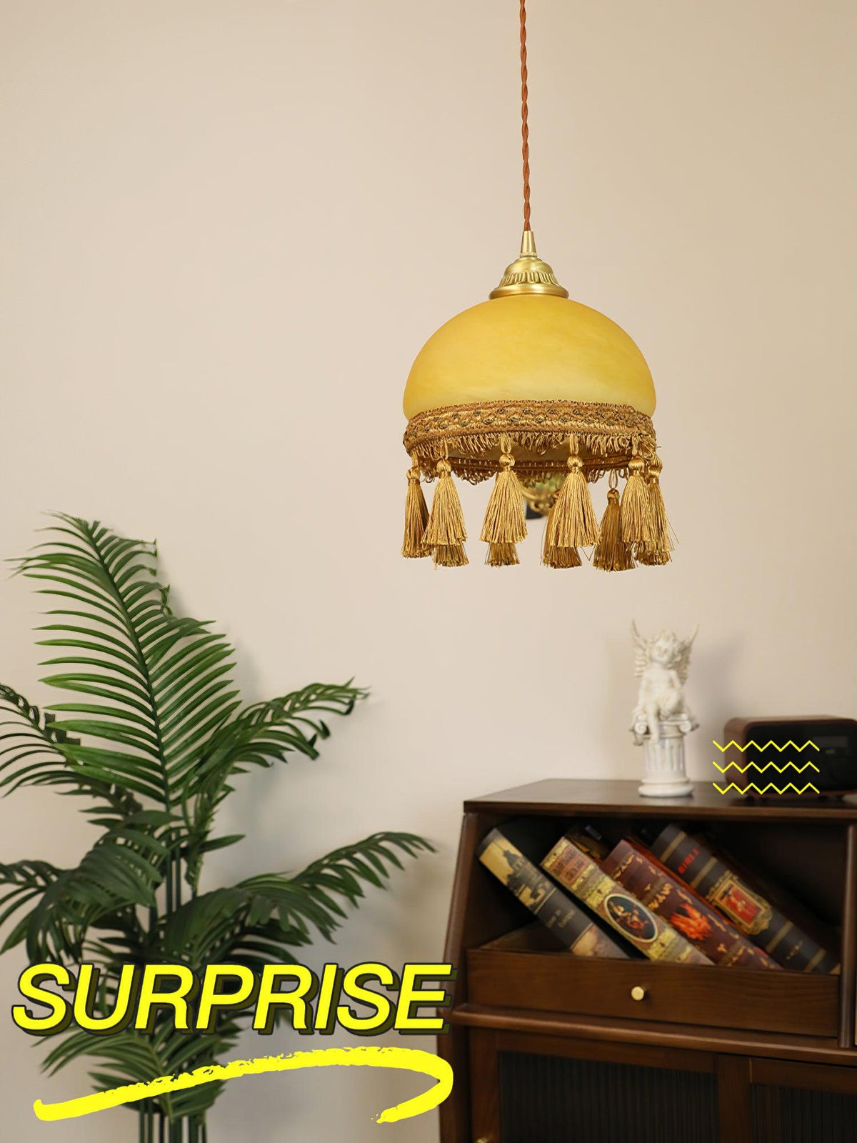Fringe lámpara colgante con borlas de latón