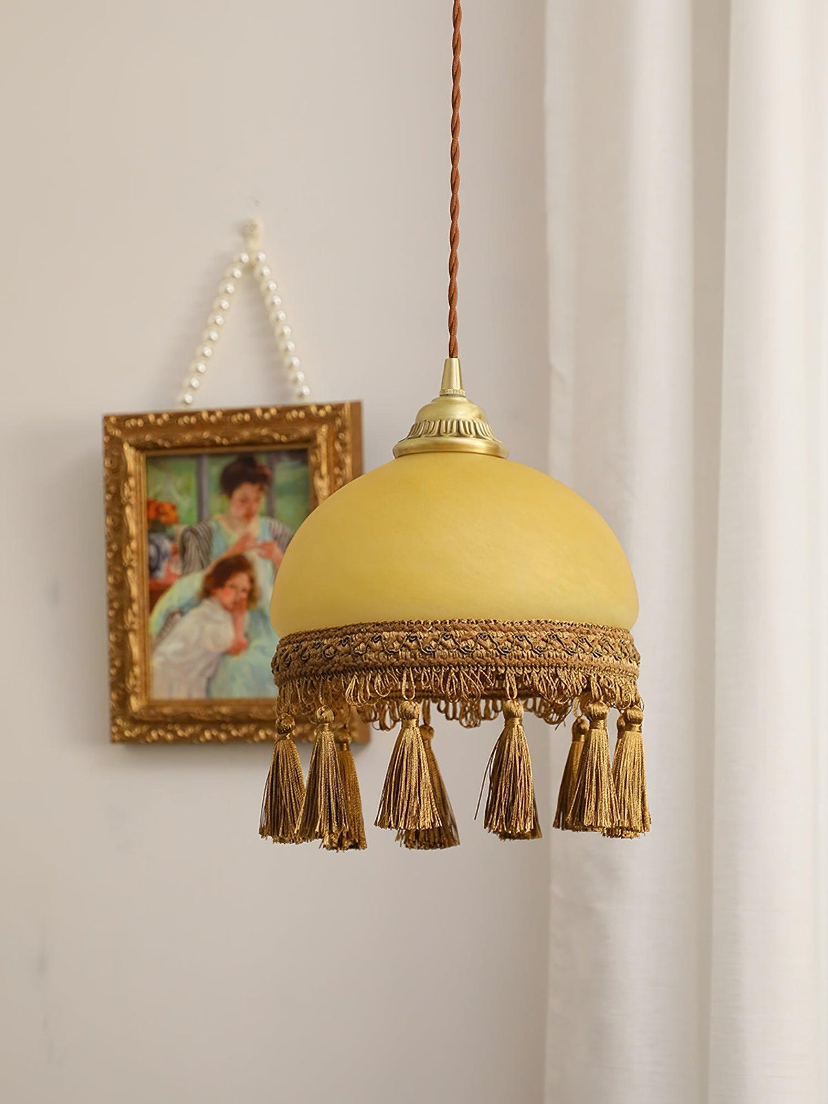 Fringe lámpara colgante con borlas de latón