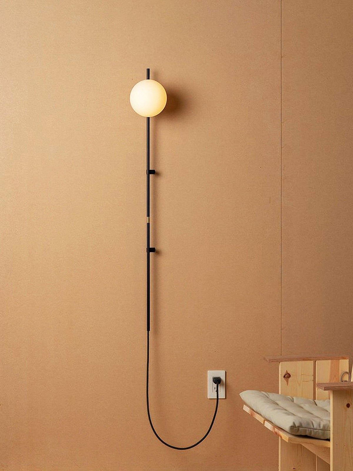 Curaeion aplique de pared moderno minimalista con vidrio y enchufe enchufable