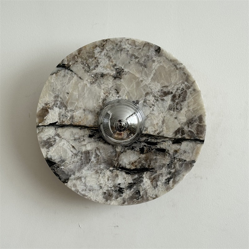 Zeno Redondo Cromo Mármol Pared Aplique