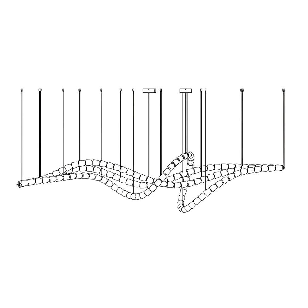 Elyisaine lámpara de araña cristal dorado LED 3-Line
