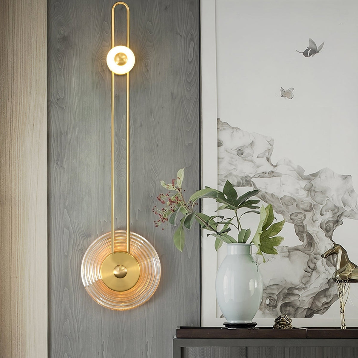 Eiroraria aplique de pared con geometría escultórica en alabastro