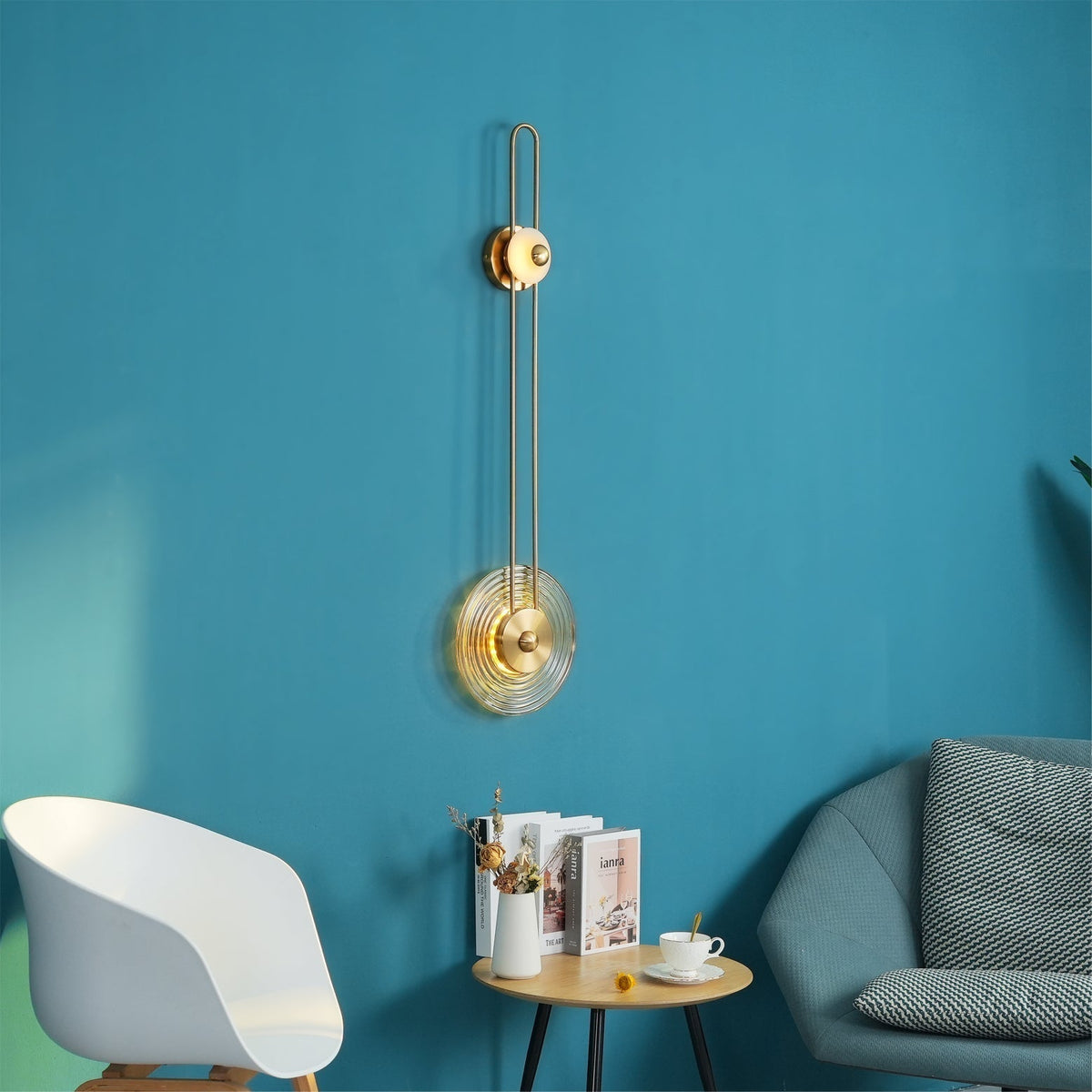 Eiroraria aplique de pared con geometría escultórica en alabastro
