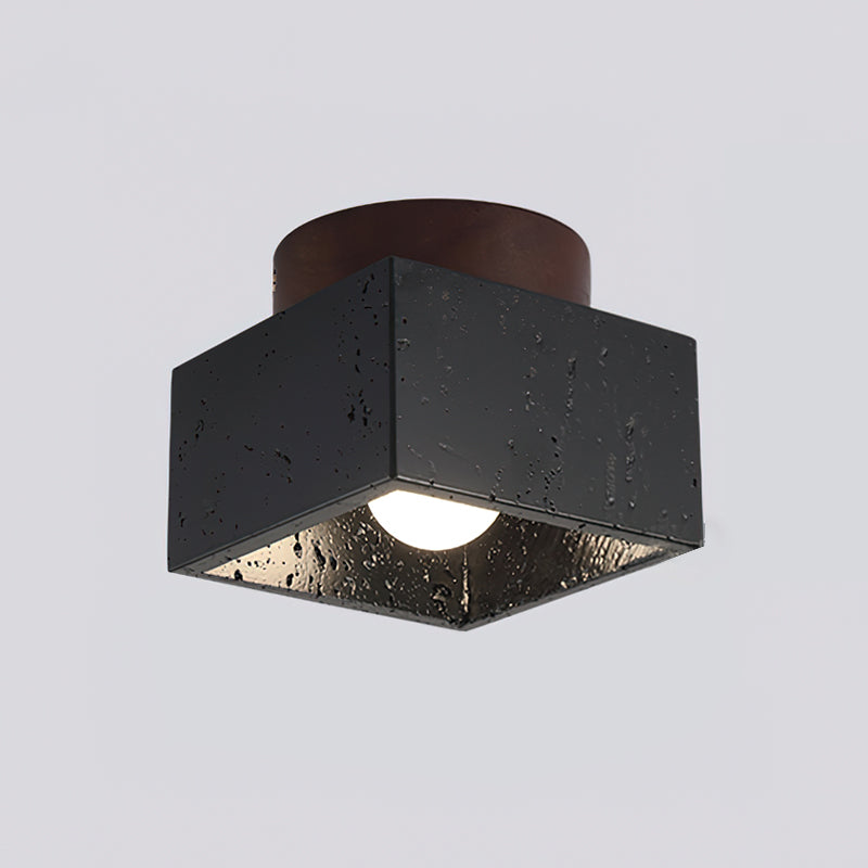 Rilon lámpara de techo Sqaure&Round travertino negro y amarillo