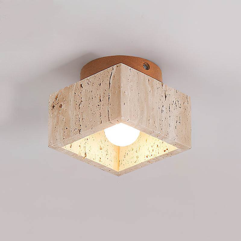 Rilon lámpara de techo Sqaure&Round travertino negro y amarillo