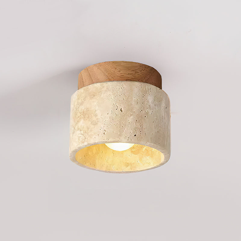Rilon lámpara de techo Sqaure&Round travertino negro y amarillo