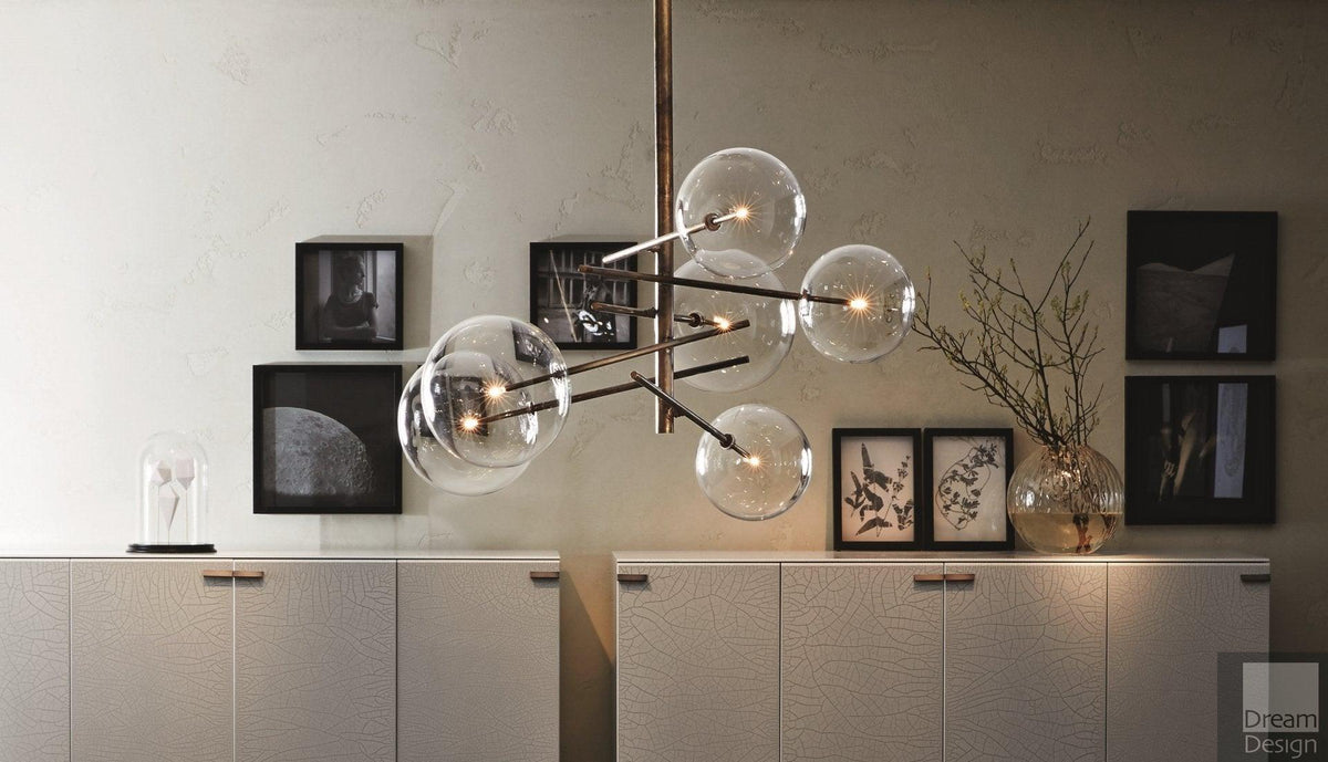Lustra Lámpara de Araña LED de Cristal Transparente