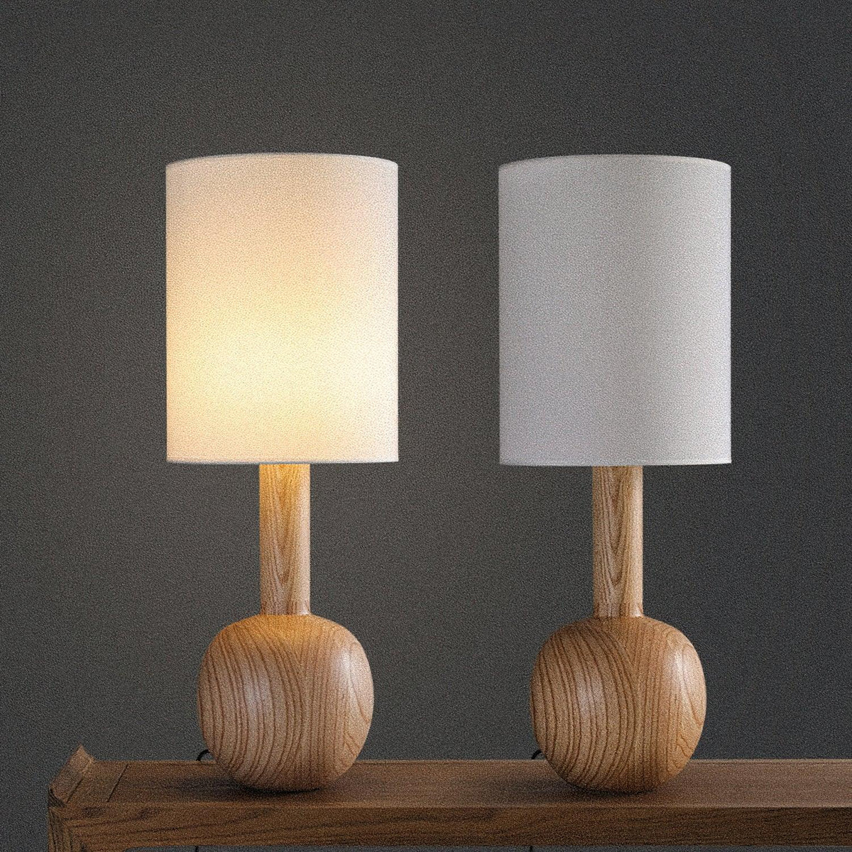 Ravmis lámpara de mesa rústica de madera