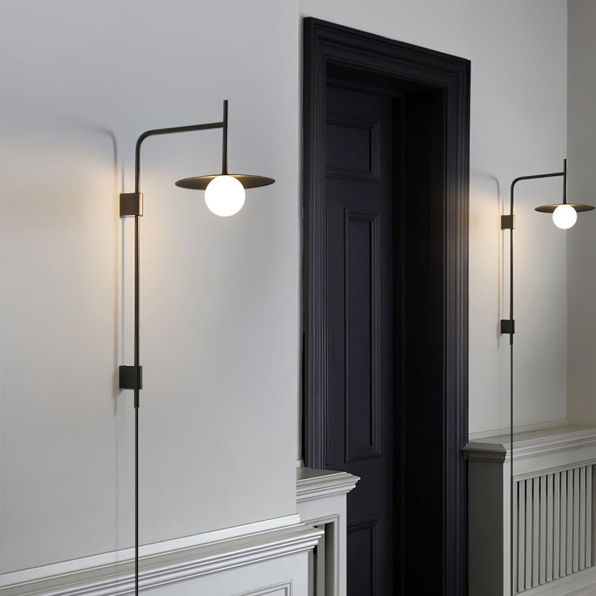 Paxon aplique de pared Swing Arm con vidrio enchufable