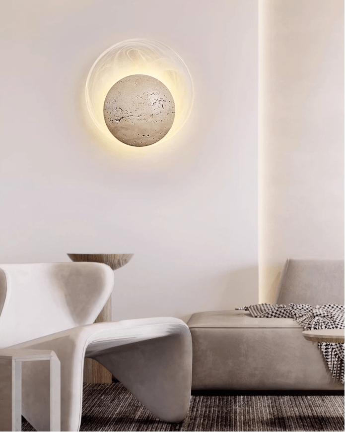 Serinette Orin aplique de pared de travertino