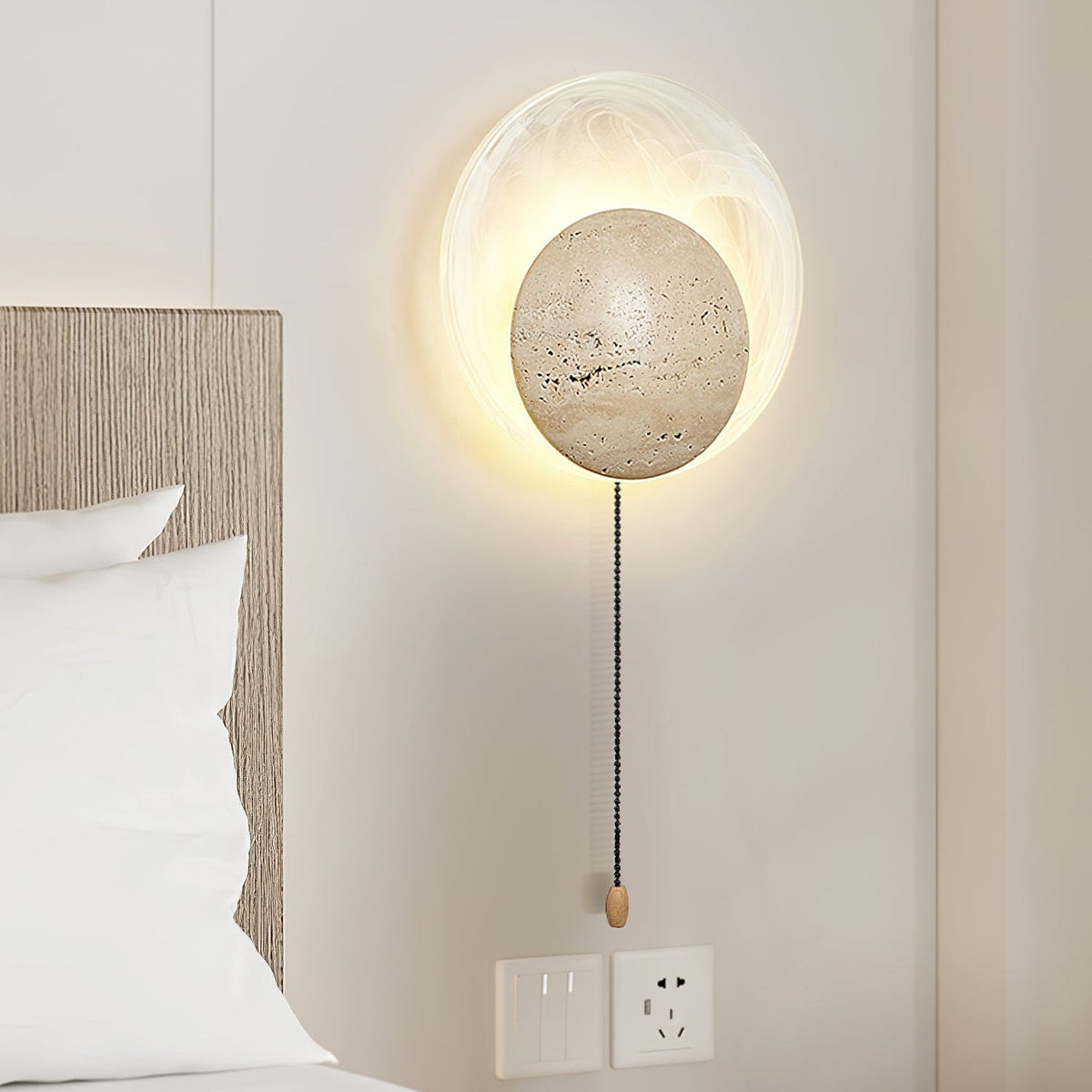 Serinette Orin aplique de pared de travertino