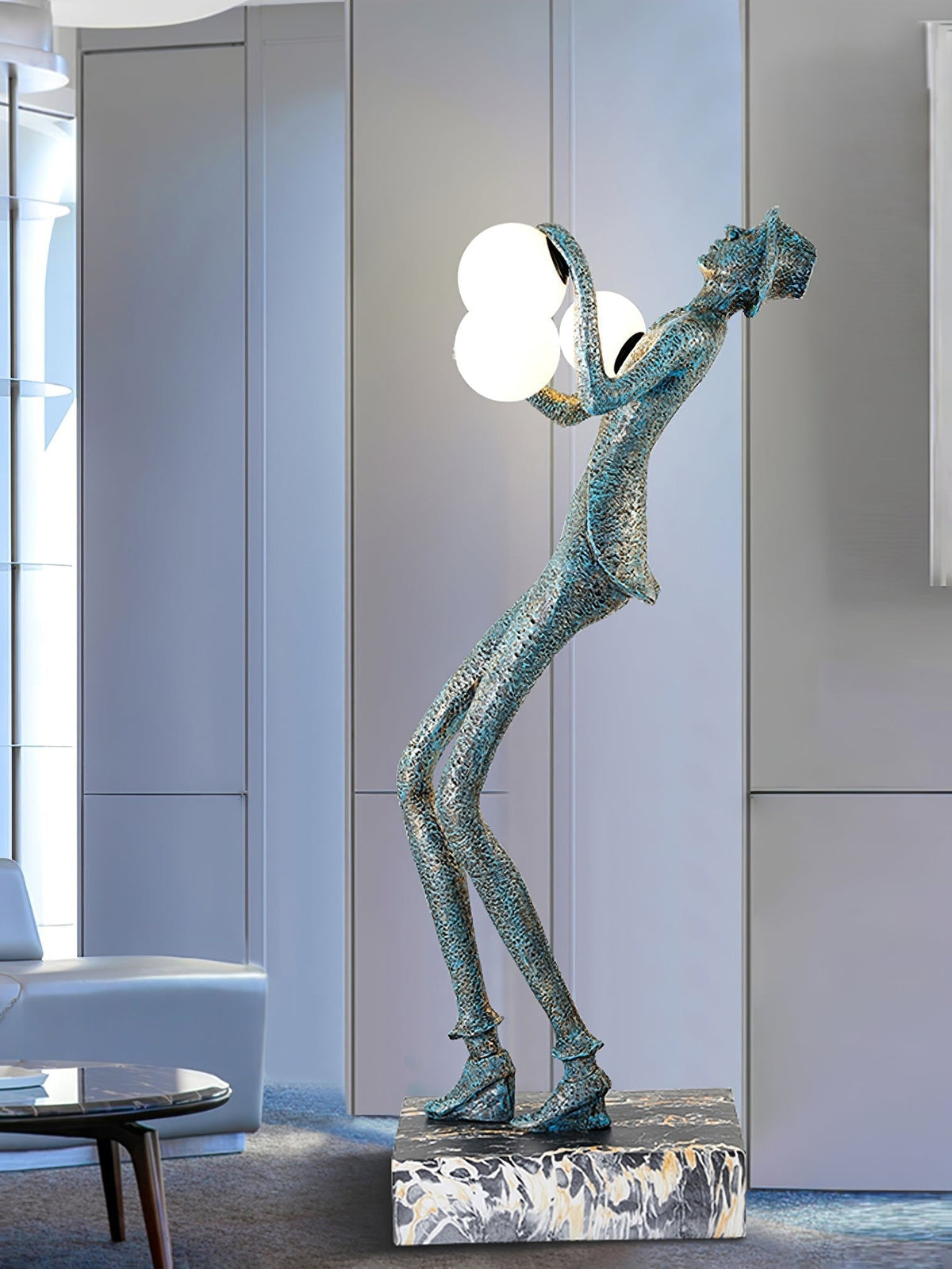 Evlirir lámpara de pie artística en bronce