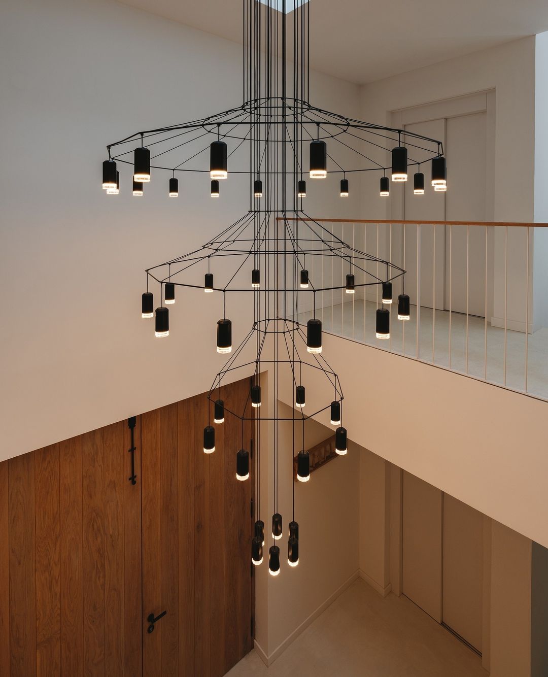 Elaalora lámpara colgante geométrica de cable negro LED