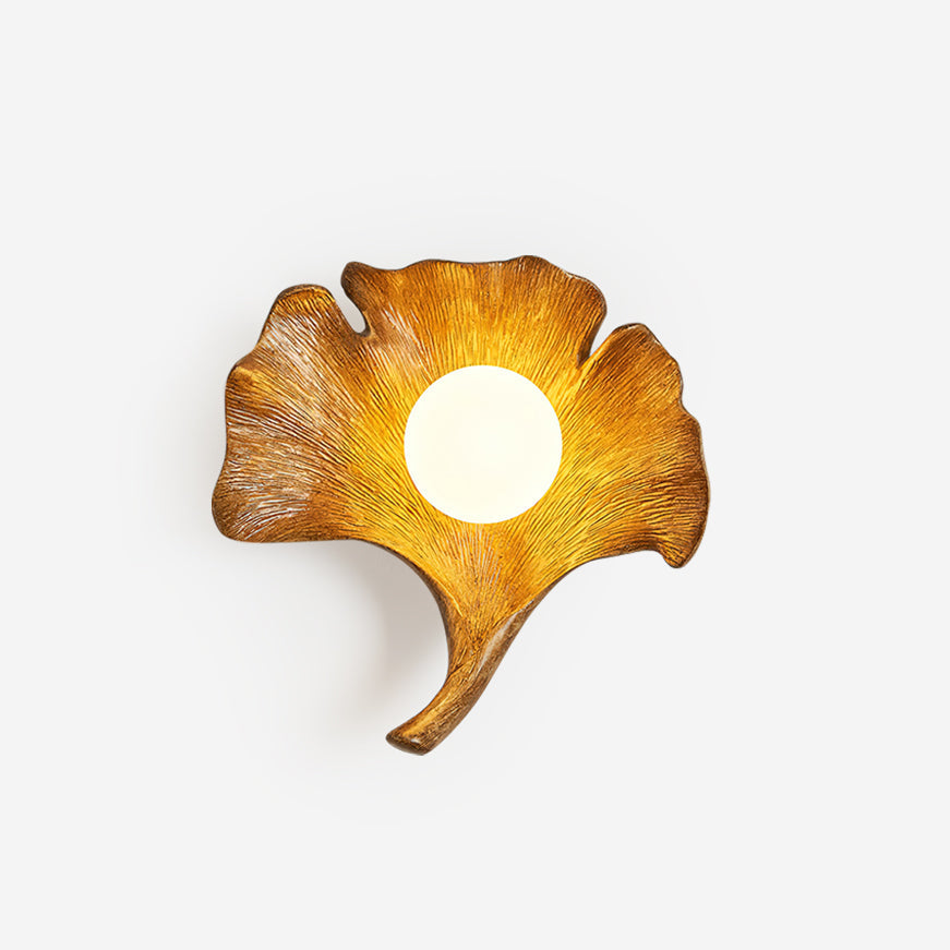 Olivia Aplique de Pared Forma Hoja de Ginkgo