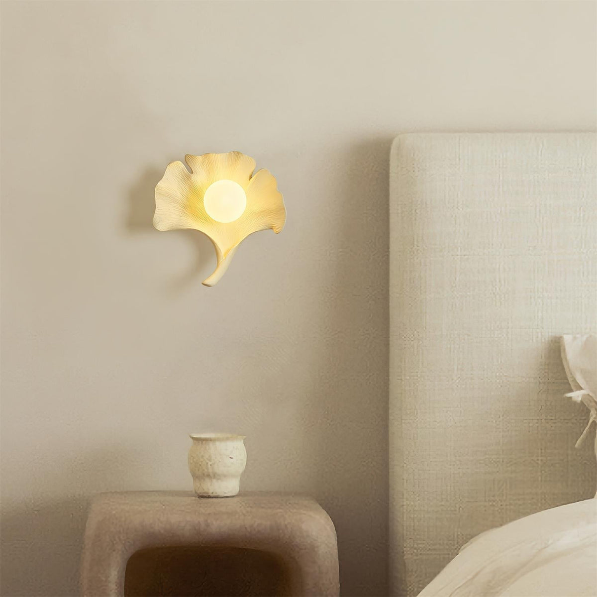 Olivia Aplique de Pared Forma Hoja de Ginkgo