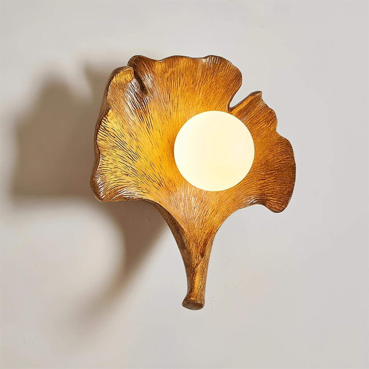 Olivia Aplique de Pared Forma Hoja de Ginkgo