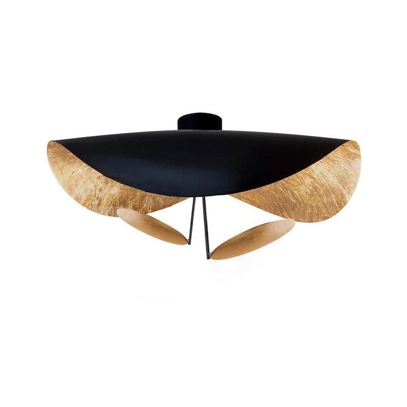 Solenena lámpara de techo Solena con abatidor curvado y interior dorado