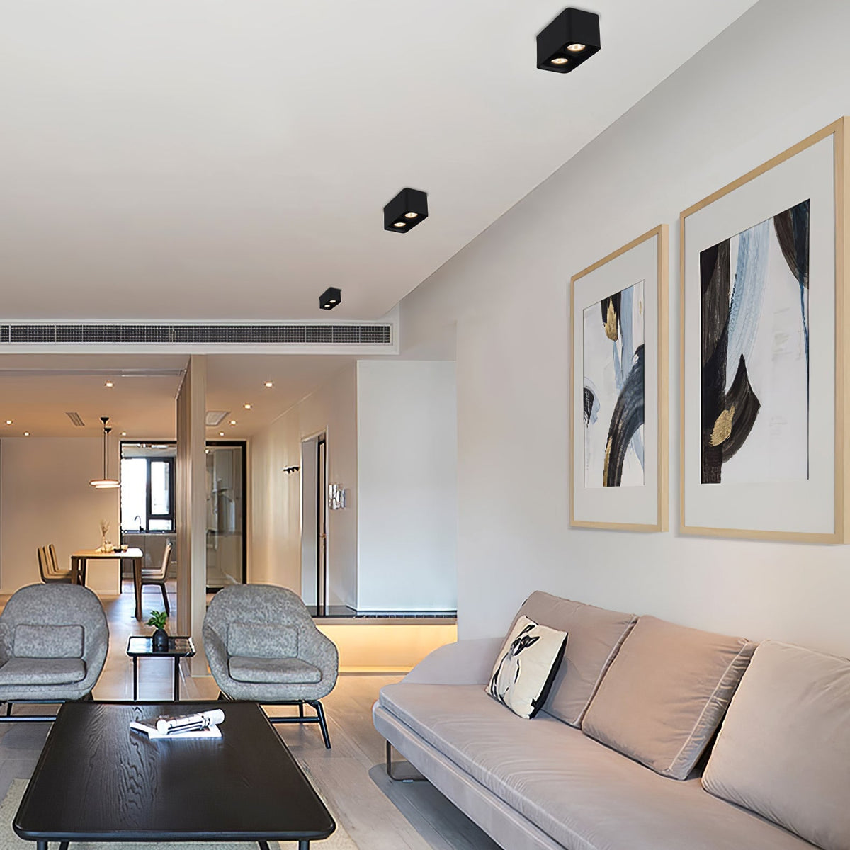 Devely Spotlight Surface Mount Twin LED Angular de estilo minimalista