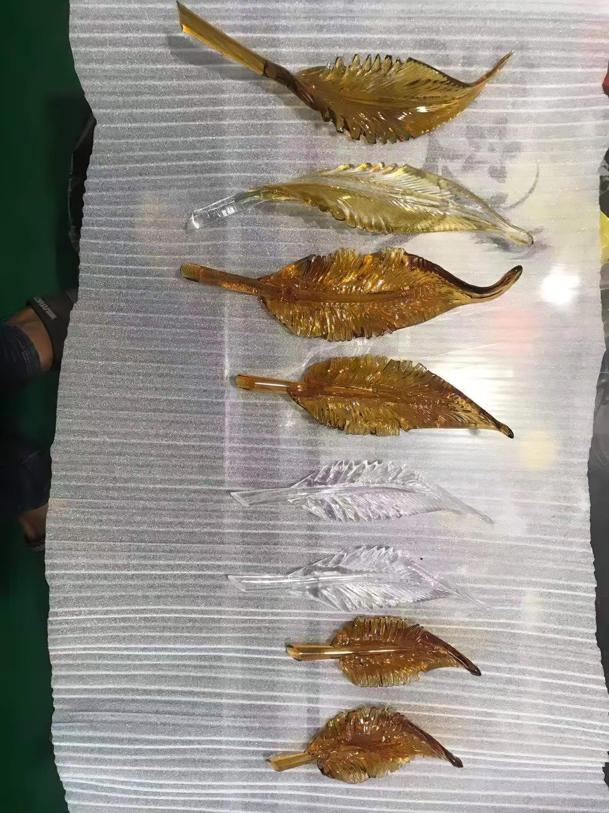 Aetherial lámpara de araña de vidrio con forma de hoja