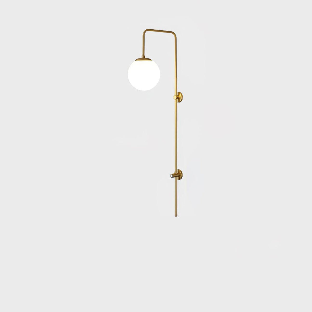 Nyvaris aplique de pared moderno minimalista de vidrio y latón con forma de globo