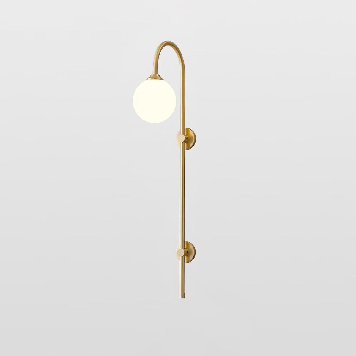 Nyvaris aplique de pared moderno minimalista de vidrio y latón con forma de globo