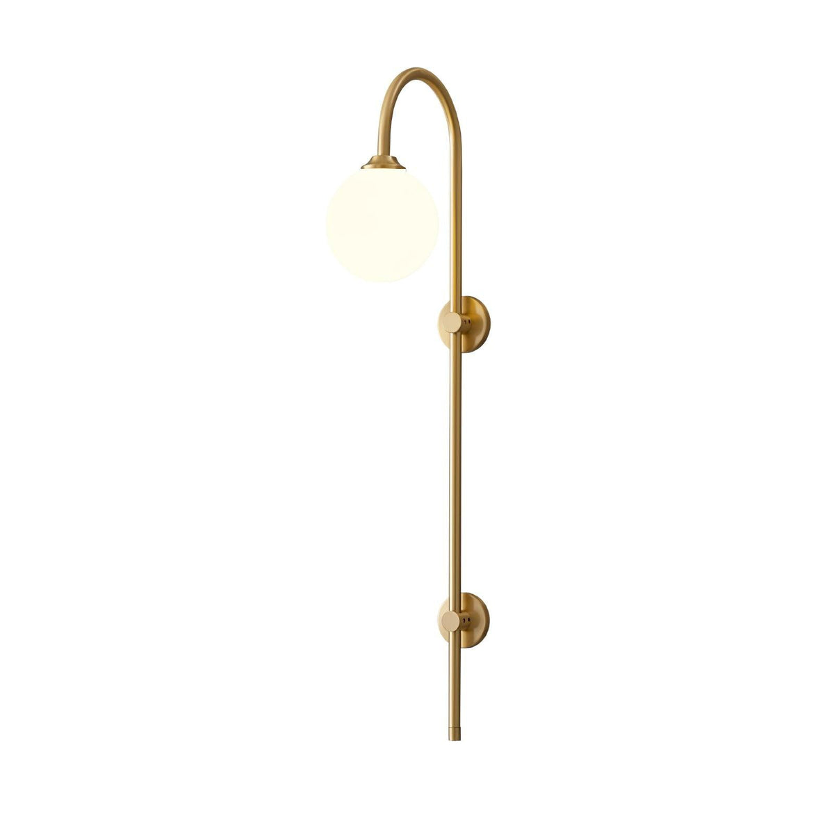 Nyvaris aplique de pared moderno minimalista de vidrio y latón con forma de globo