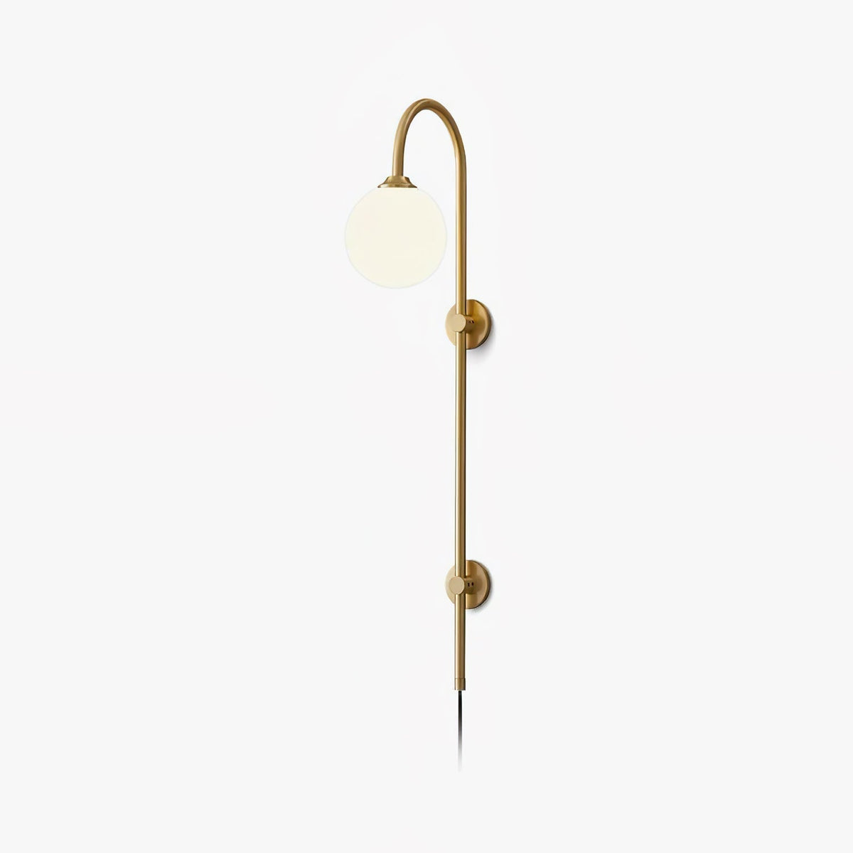 Evshaia aplique de pared Premium elegancia Globo con bombilla enchufable de latón y vidrio