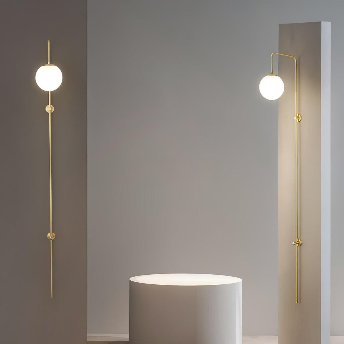 Nyvaris aplique de pared moderno minimalista de vidrio y latón con forma de globo