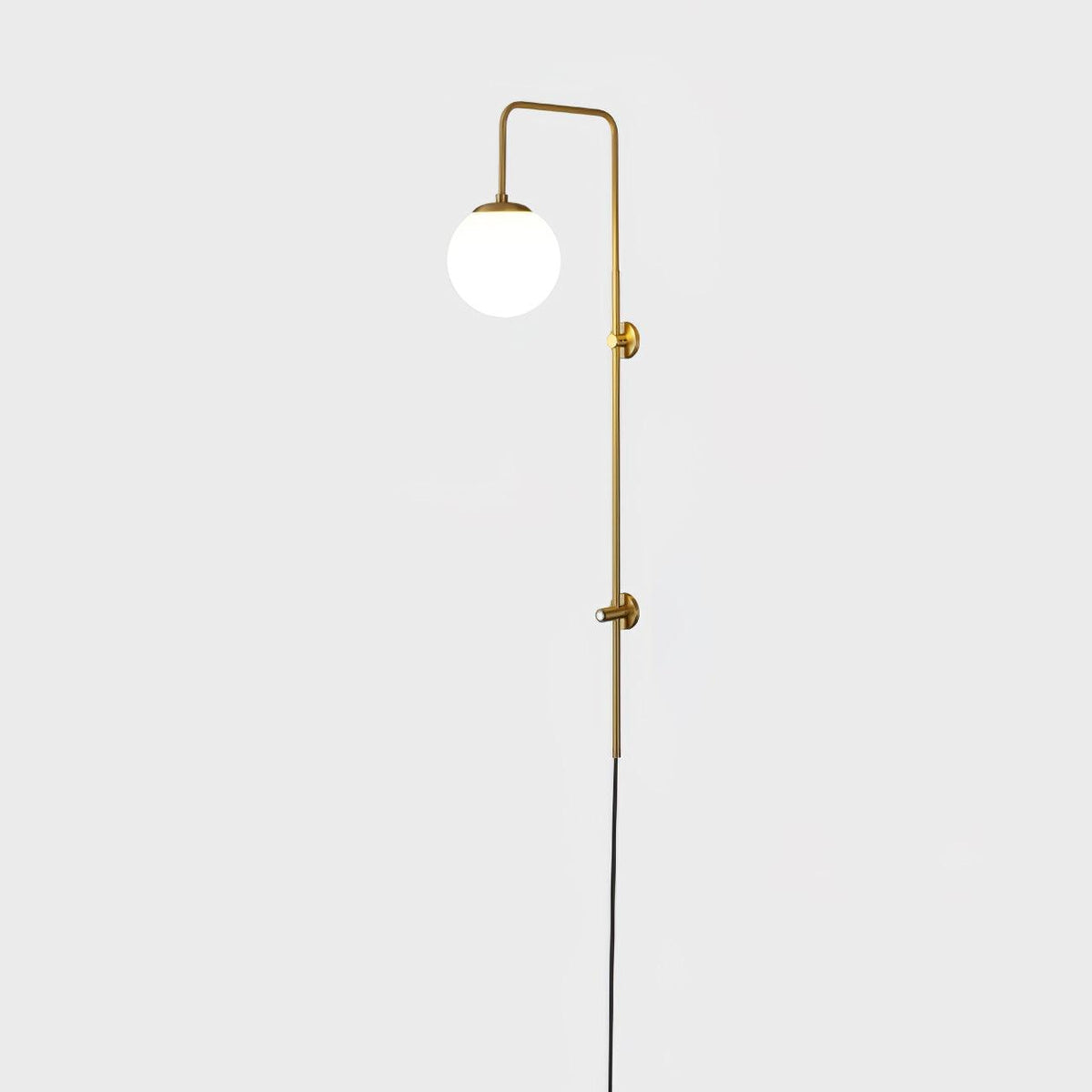 Evshaia aplique de pared Premium elegancia Globo con bombilla enchufable de latón y vidrio
