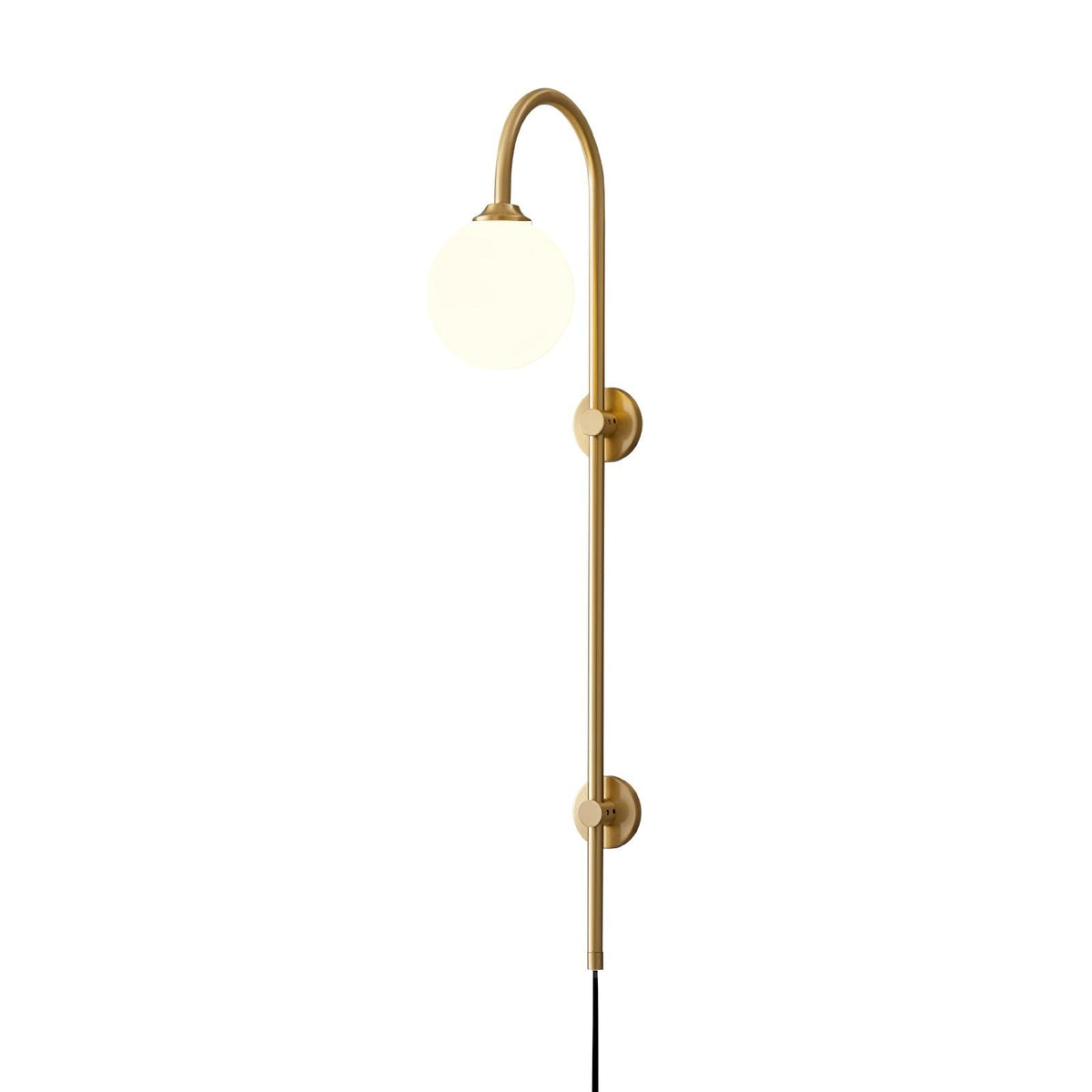 Evshaia aplique de pared Premium elegancia Globo con bombilla enchufable de latón y vidrio