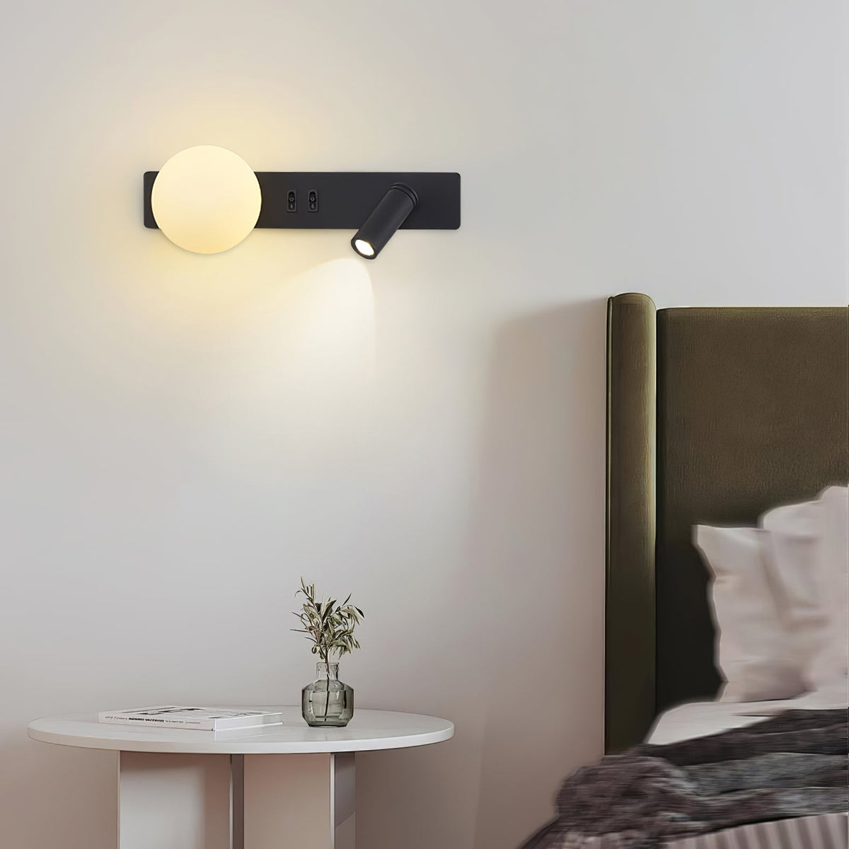 Thalior aplique de pared moderno minimalista delgado de vidrio