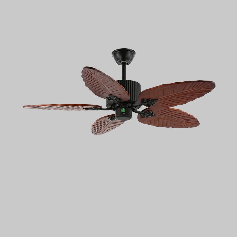 Syleelle ventilador de techo con luz de madera tropical y vidrio