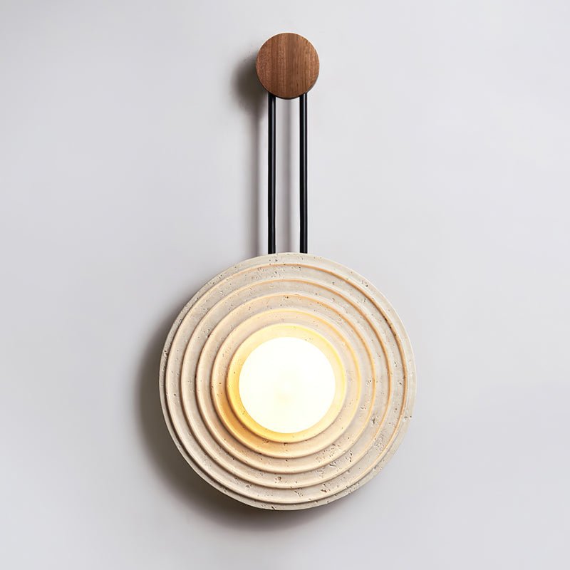 Isoror aplique de pared con anillo en espiral de travertino