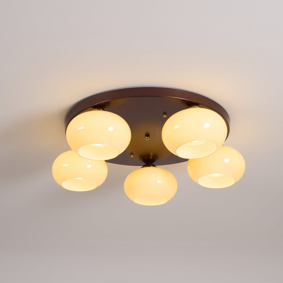 Luno plafón 5-Light vidrio ámbar