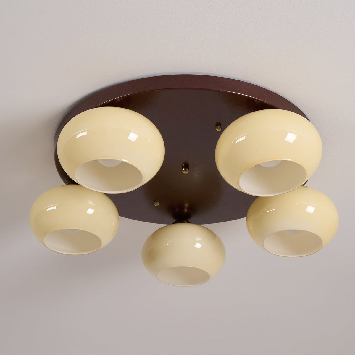 Luno plafón 5-Light vidrio ámbar
