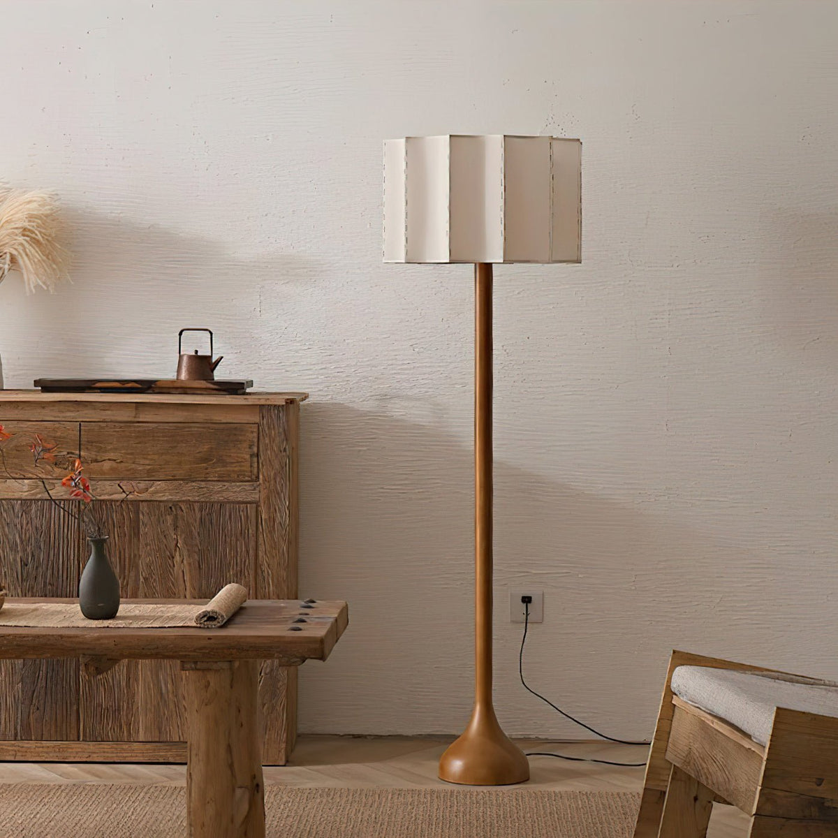 Bexi lámpara de pie minimalista de madera