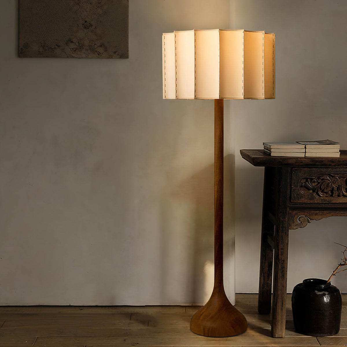 Bexi lámpara de pie minimalista de madera