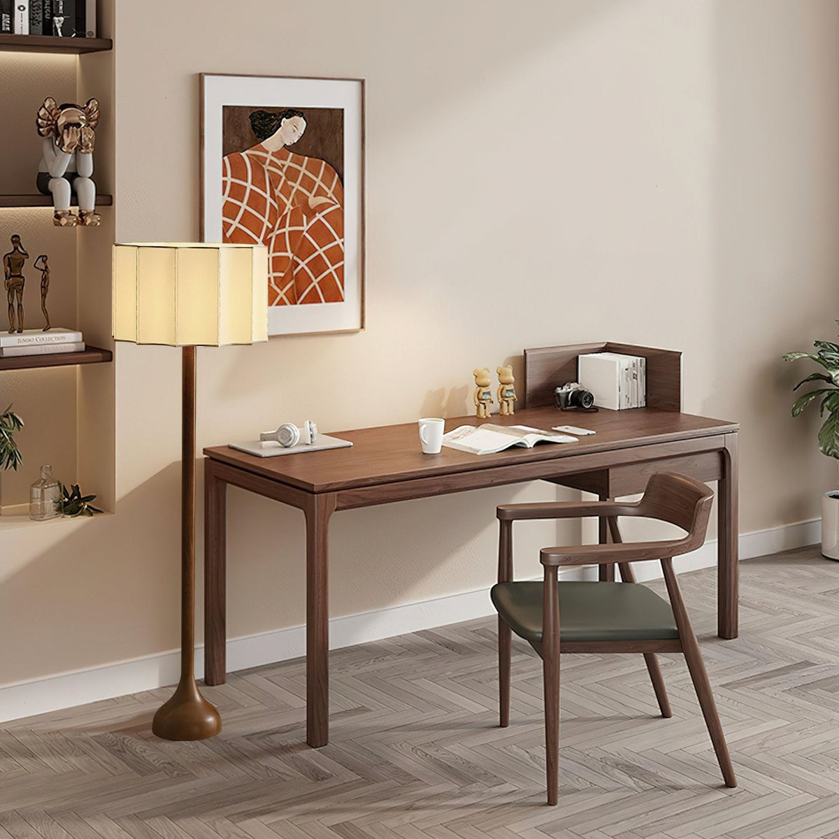 Bexi lámpara de pie minimalista de madera