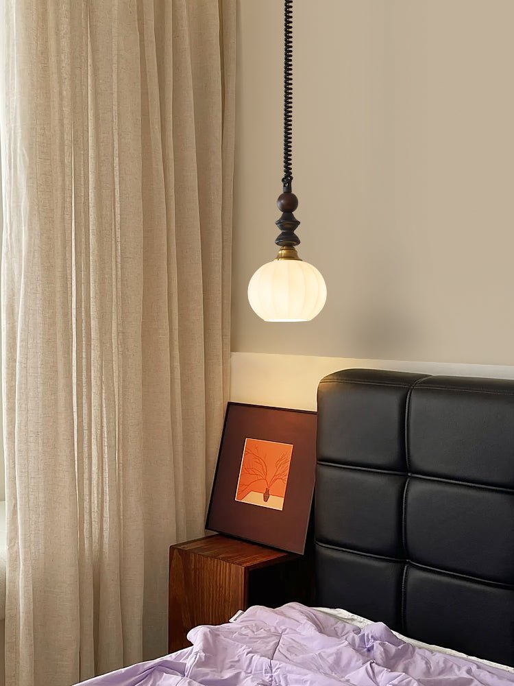 Halcyon lámpara colgante moderna minimalista de madera con arco