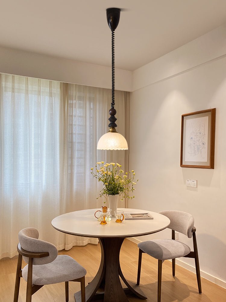 Halcyon lámpara colgante moderna minimalista de madera con arco