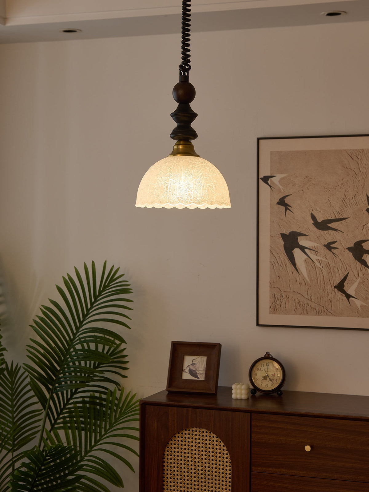 Halcyon lámpara colgante moderna minimalista de madera con arco