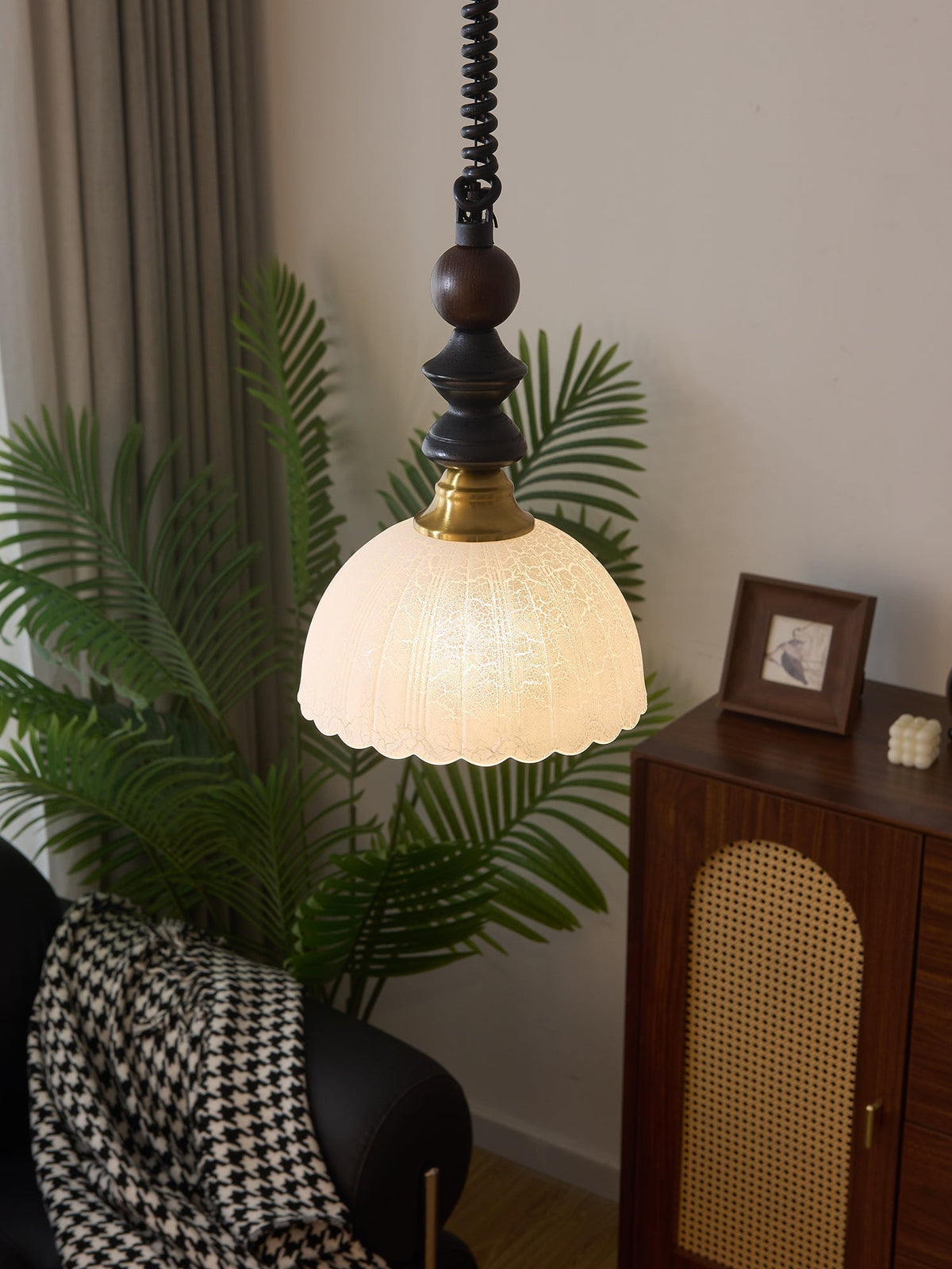 Halcyon lámpara colgante moderna minimalista de madera con arco