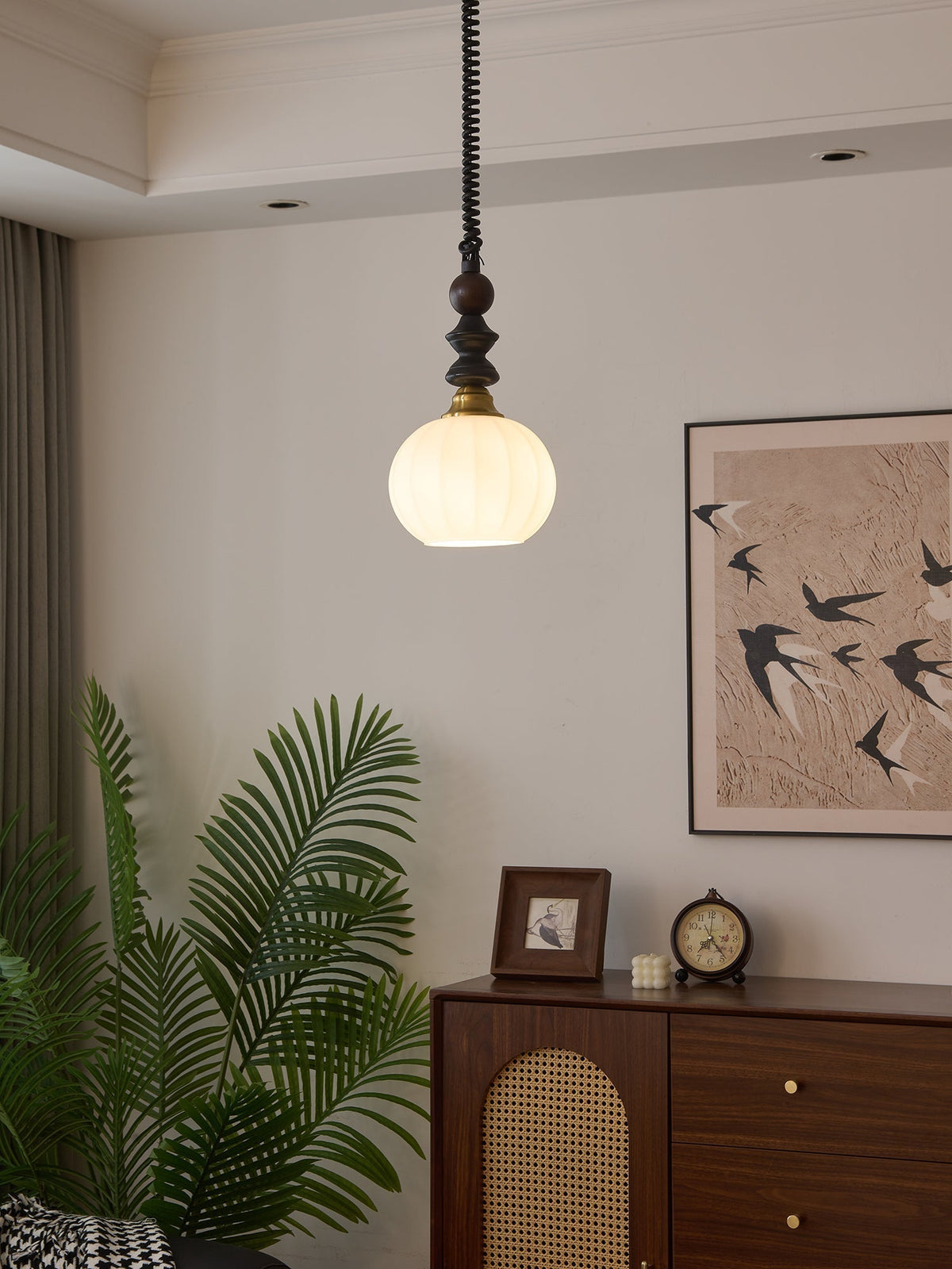 Halcyon lámpara colgante moderna minimalista de madera con arco