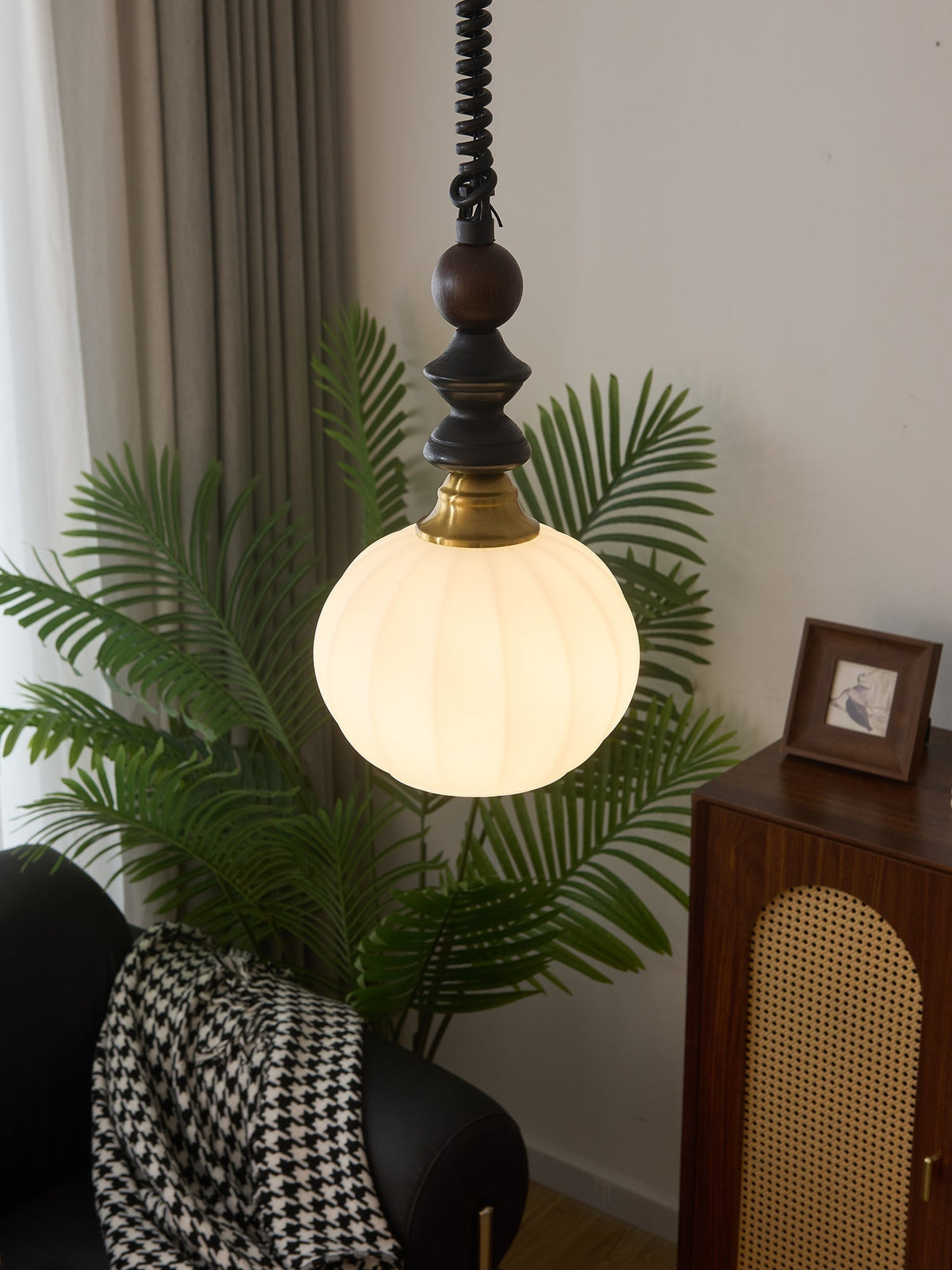 Halcyon lámpara colgante moderna minimalista de madera con arco